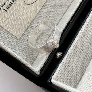 Wholesale 925 Sterling Silver Brushed Pearl Ring