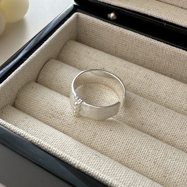 Wholesale 925 Sterling Silver Brushed Pearl Ring - Image 3