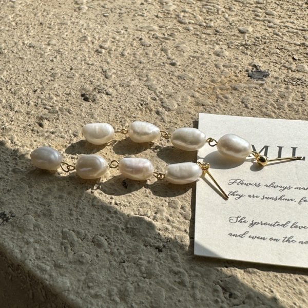 Wholesale 925 Sterling Silver Pearl Long Earrings - Image 2