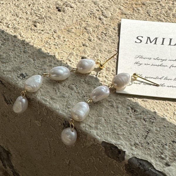 Wholesale 925 Sterling Silver Pearl Long Earrings - Image 3