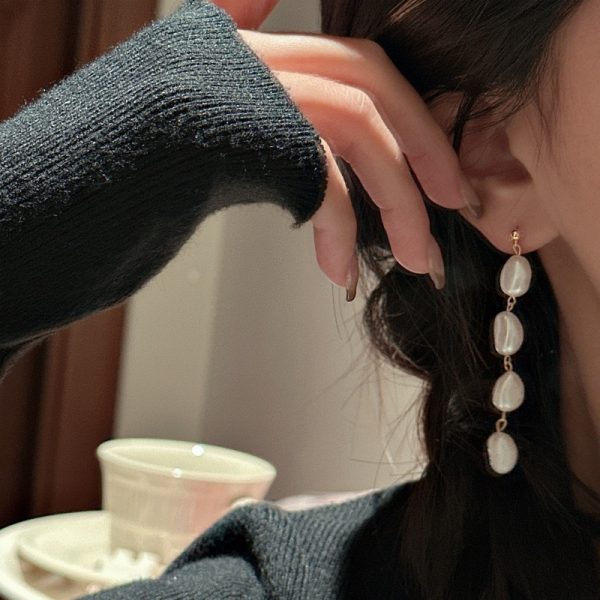 Wholesale 925 Sterling Silver Pearl Long Earrings - Image 4