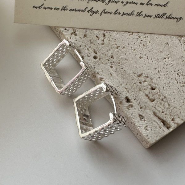 Wholesale 925 Sterling Silver Square Earrings