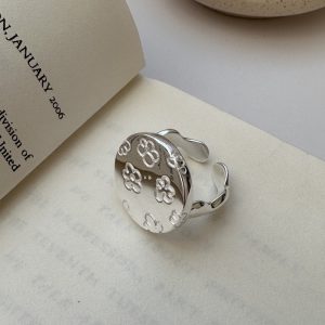 Wholesale 925 Sterling Silver Round flower Ring