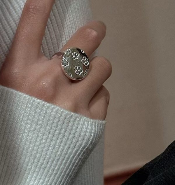 Wholesale 925 Sterling Silver Round flower Ring - Image 6
