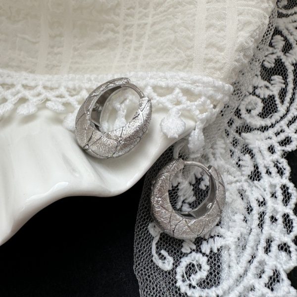 Wholesale 925 Sterling Silver Brushed Zircon earrings - Image 2