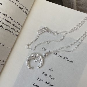 Wholesale 925 Sterling Silver Moon Long Necklace