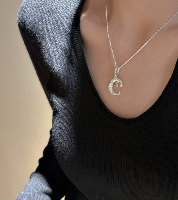 Wholesale 925 Sterling Silver Moon Long Necklace - Image 6