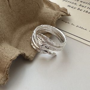 Wholesale 925 Sterling Silver Feather Ring