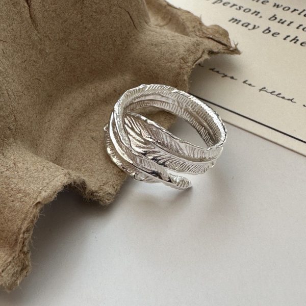Wholesale 925 Sterling Silver Feather Ring