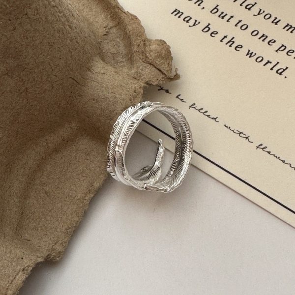 Wholesale 925 Sterling Silver Feather Ring - Image 3
