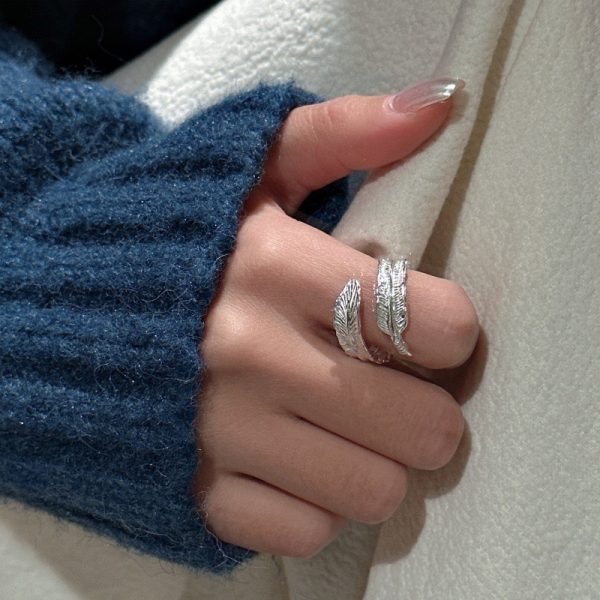 Wholesale 925 Sterling Silver Feather Ring - Image 4