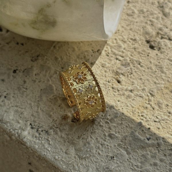 Wholesale 925 Sterling Silver Flower Open Ring - Image 2