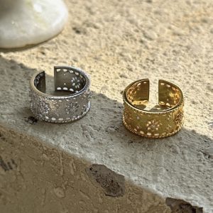 Wholesale 925 Sterling Silver Flower Open Ring