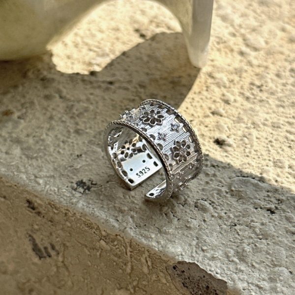 Wholesale 925 Sterling Silver Flower Open Ring - Image 3