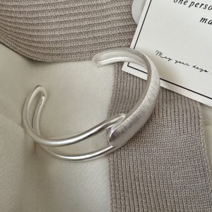 Wholesale 925 Sterling Silver Brushed Wide Bangle