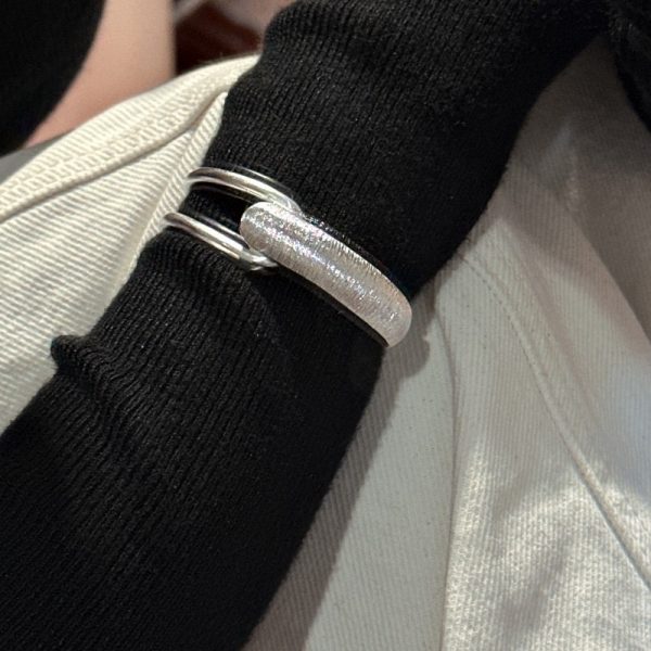 Wholesale 925 Sterling Silver Brushed Wide Bangle - Image 4
