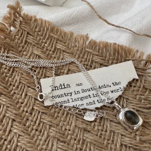 Wholesale 925 Sterling Silver Square Labradorite Necklace