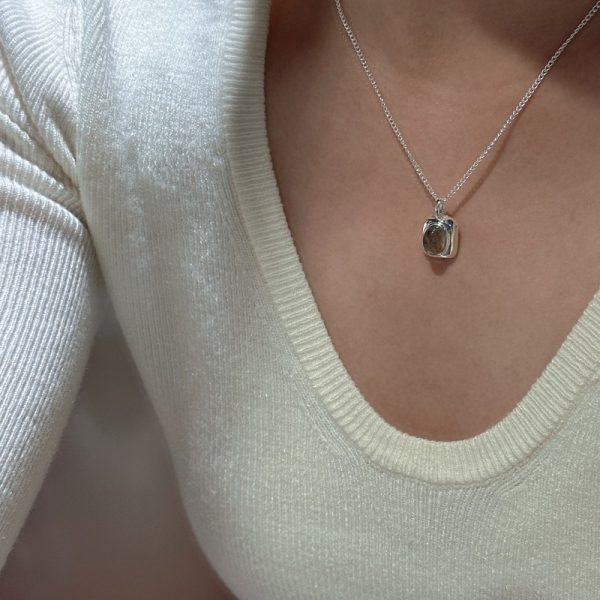 Wholesale 925 Sterling Silver Square Labradorite Necklace - Image 5