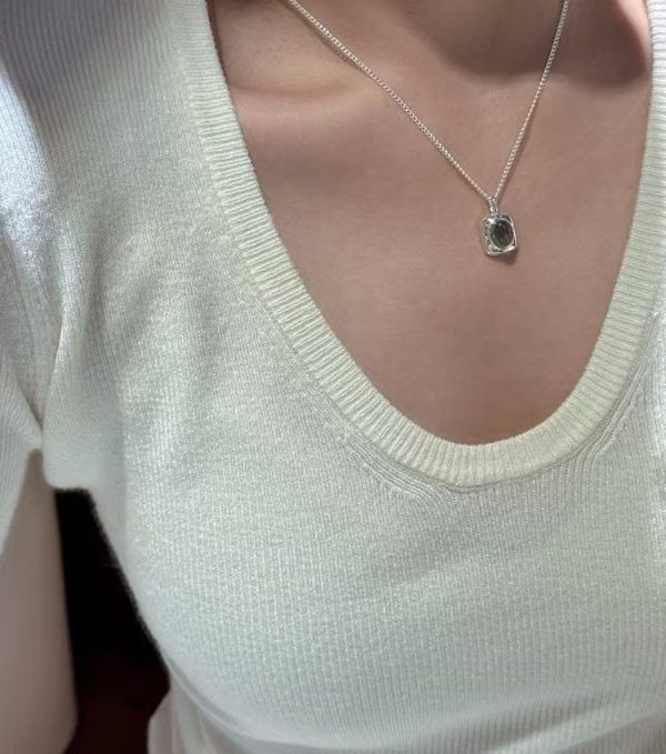 Wholesale 925 Sterling Silver Square Labradorite Necklace - Image 6