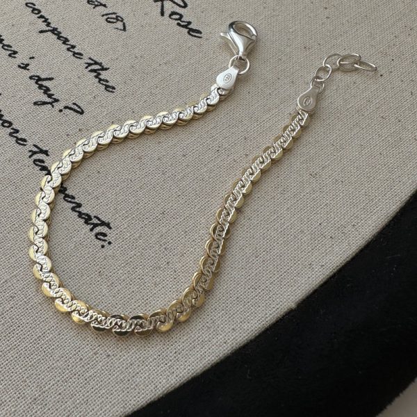 Wholesale 925 Sterling Silver Gold&Silver Bracelet - Image 3
