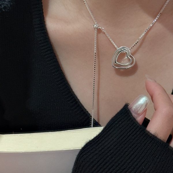 Wholesale 925 Sterling Silver Hollow Love Necklace - Image 5