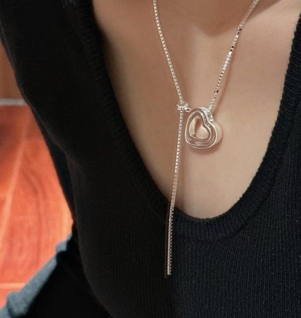 Wholesale 925 Sterling Silver Hollow Love Necklace - Image 6