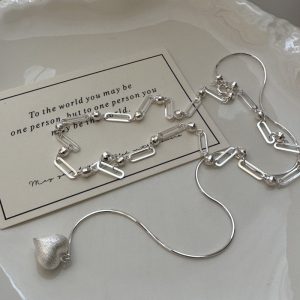 Wholesale 925 Sterling Silver Adjustable Heart Necklace