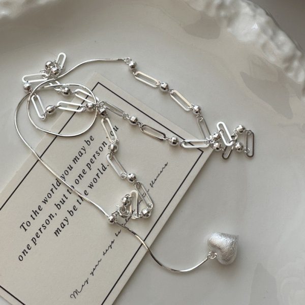 Wholesale 925 Sterling Silver Adjustable Heart Necklace - Image 2