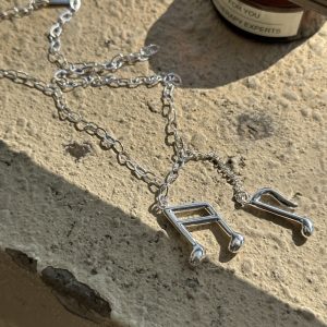 Wholesale 925 Sterling Silver Musical Symbol Necklace