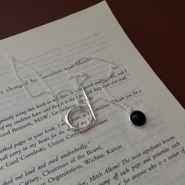 Wholesale 925 Sterling Silver Black Agate OT Necklace - Image 2