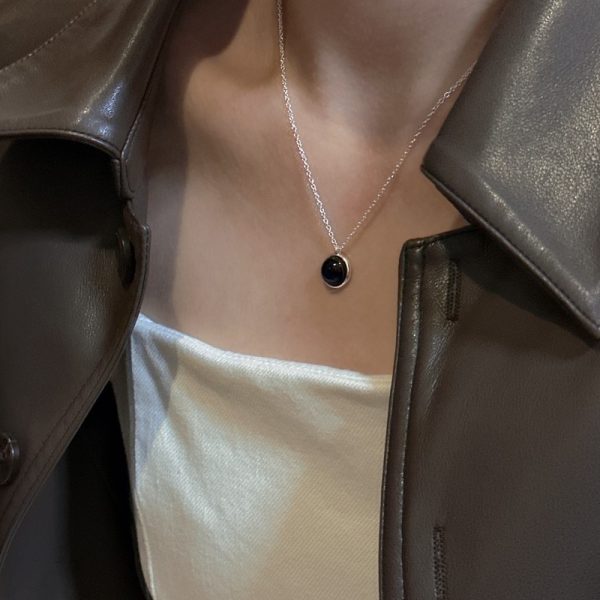 Wholesale 925 Sterling Silver Black Agate OT Necklace - Image 4