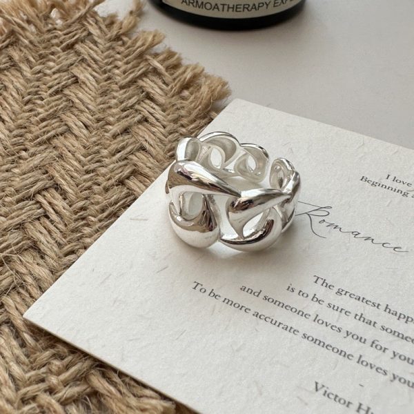 Wholesale 925 Sterling Silver Moon-shaped Cross Ring - Image 2