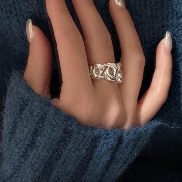 Wholesale 925 Sterling Silver Moon-shaped Cross Ring - Image 4