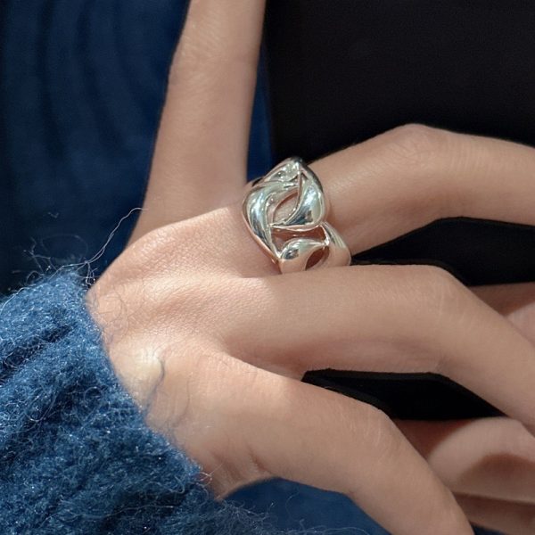 Wholesale 925 Sterling Silver Moon-shaped Cross Ring - Image 5