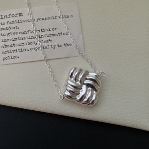 Wholesale 925 Sterling Silver Square Necklace