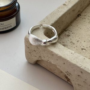 Wholesale 925 Sterling Silver Frosted Bow Ring