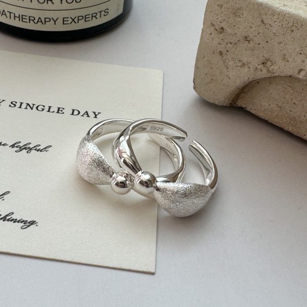 Wholesale 925 Sterling Silver Frosted Bow Ring - Image 2