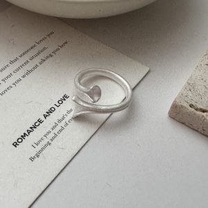 Wholesale 925 Sterling Silver Burnt White Silver Leaf Ring