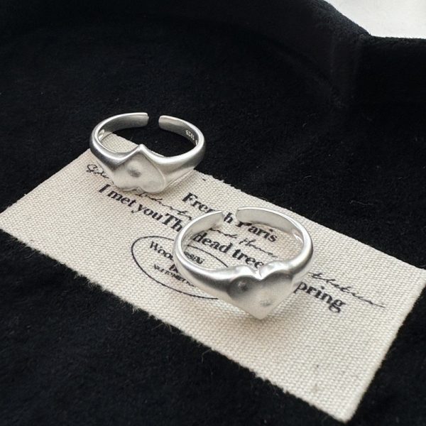 Wholesale 925 Sterling Silver Frosted Love Ring - Image 2