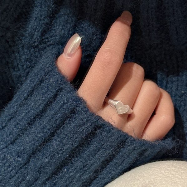 Wholesale 925 Sterling Silver Frosted Love Ring - Image 5