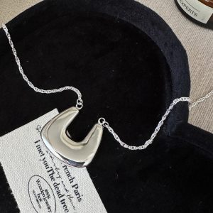 Wholesale 925 Sterling Silver Irregular Glossy Necklace