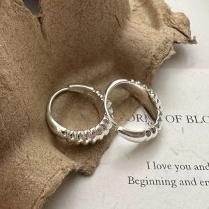 Wholesale 925 Sterling Silver Croissant Hoop Earrings