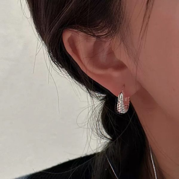 Wholesale 925 Sterling Silver Croissant Hoop Earrings - Image 4