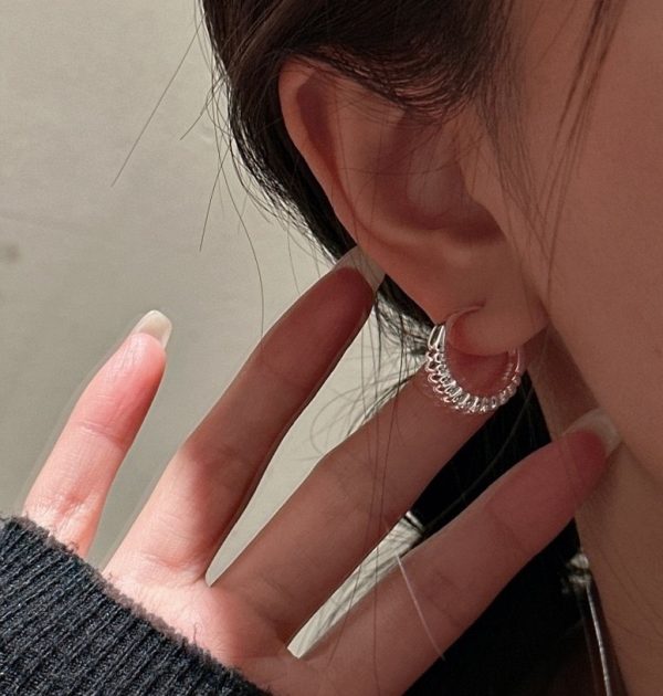 Wholesale 925 Sterling Silver Croissant Hoop Earrings - Image 6
