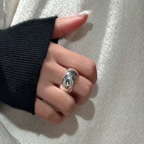 Wholesale 925 Sterling Silver Chunky Glossy Bold Ring - Image 4