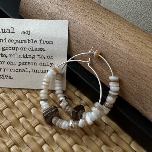 Wholesale 925 Sterling Silver Natural White shell earrings