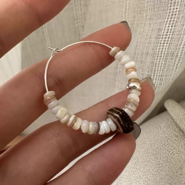 Wholesale 925 Sterling Silver Natural White shell earrings - Image 3