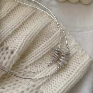 Wholesale 925 Sterling Silver Pearl Collarbone Necklace