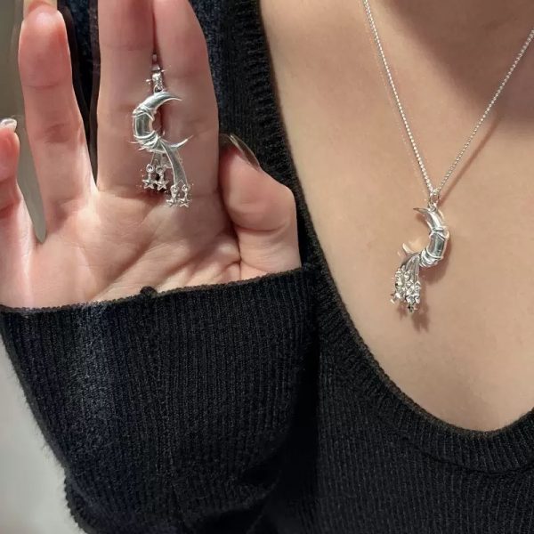 Wholesale 925 Sterling Silver Moon Star Necklace & Pendant - Image 6