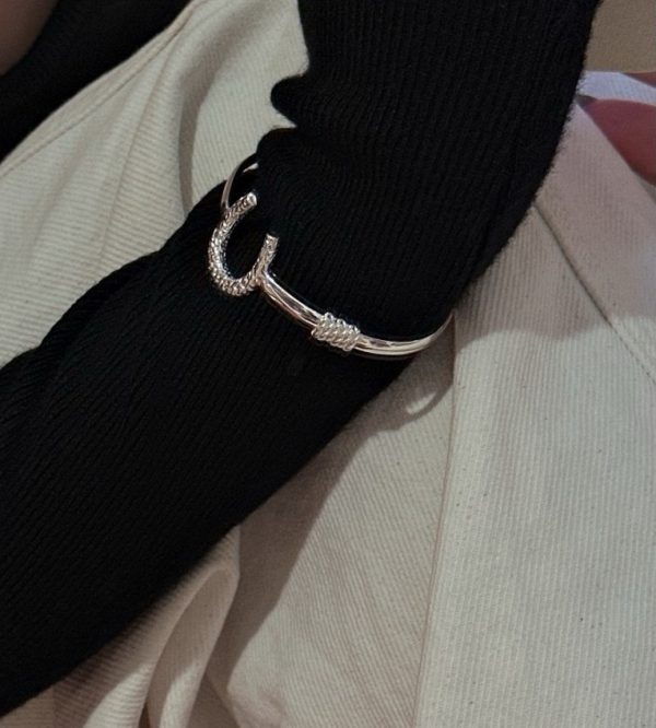 Wholesale 925 Sterling Silver U Shape Bangle - Image 6